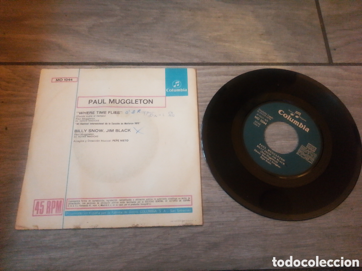 Discos de vinilo: PAUL MUGGLETON - WHERE TIME FLIES - SINGLE - SPAIN - COLUMBIA - CC - - Foto 2