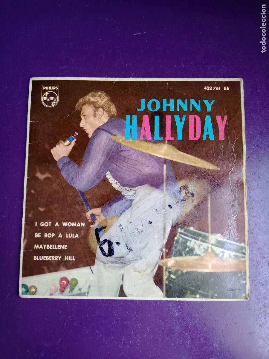 Discos de vinilo: Johnny Hallyday &lrm;&ndash; I GOT A WOMAN +3 - EP PHILIPS 1962 - FRANCIA ROCK N ROLL - BORRON EN PORTADA