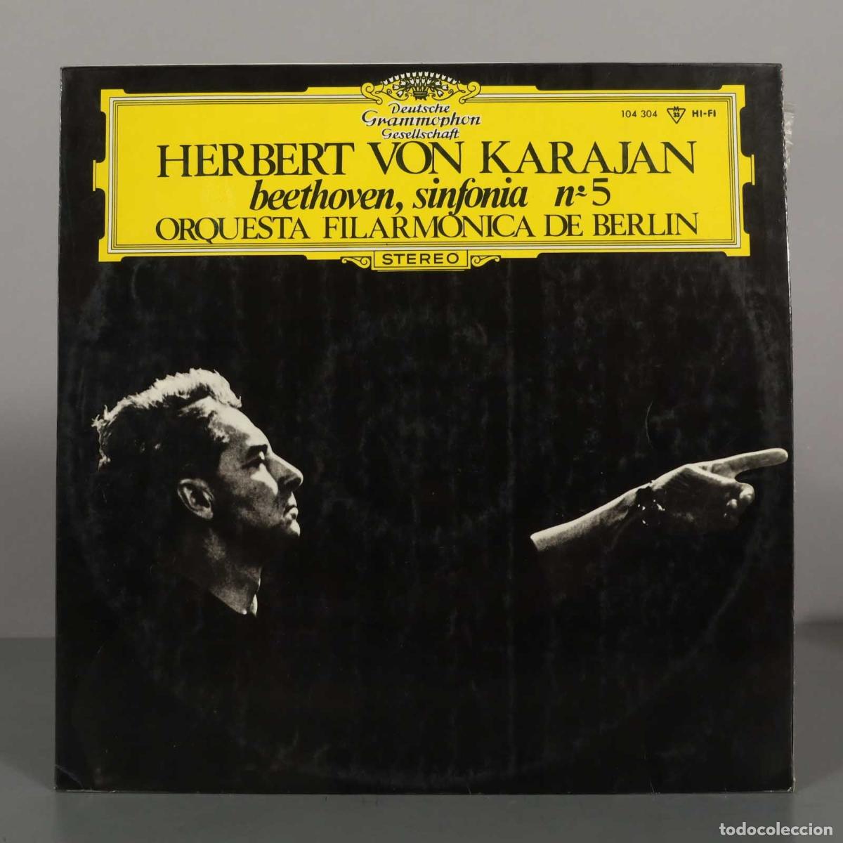 Discos de vinilo: LP. Beethoven, Sinfonia n&ordm; 5 - Herbert von Karajan, Orquesta Filarm&oacute;nica de Berl&iacute;n
