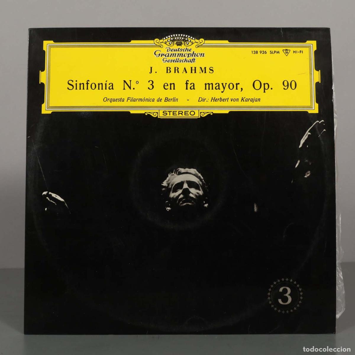 Discos de vinilo: LP. Brahms: Sinfon&iacute;a N.&ordm; 3 en fa mayor, Op. 90 - Herbert von Karajan