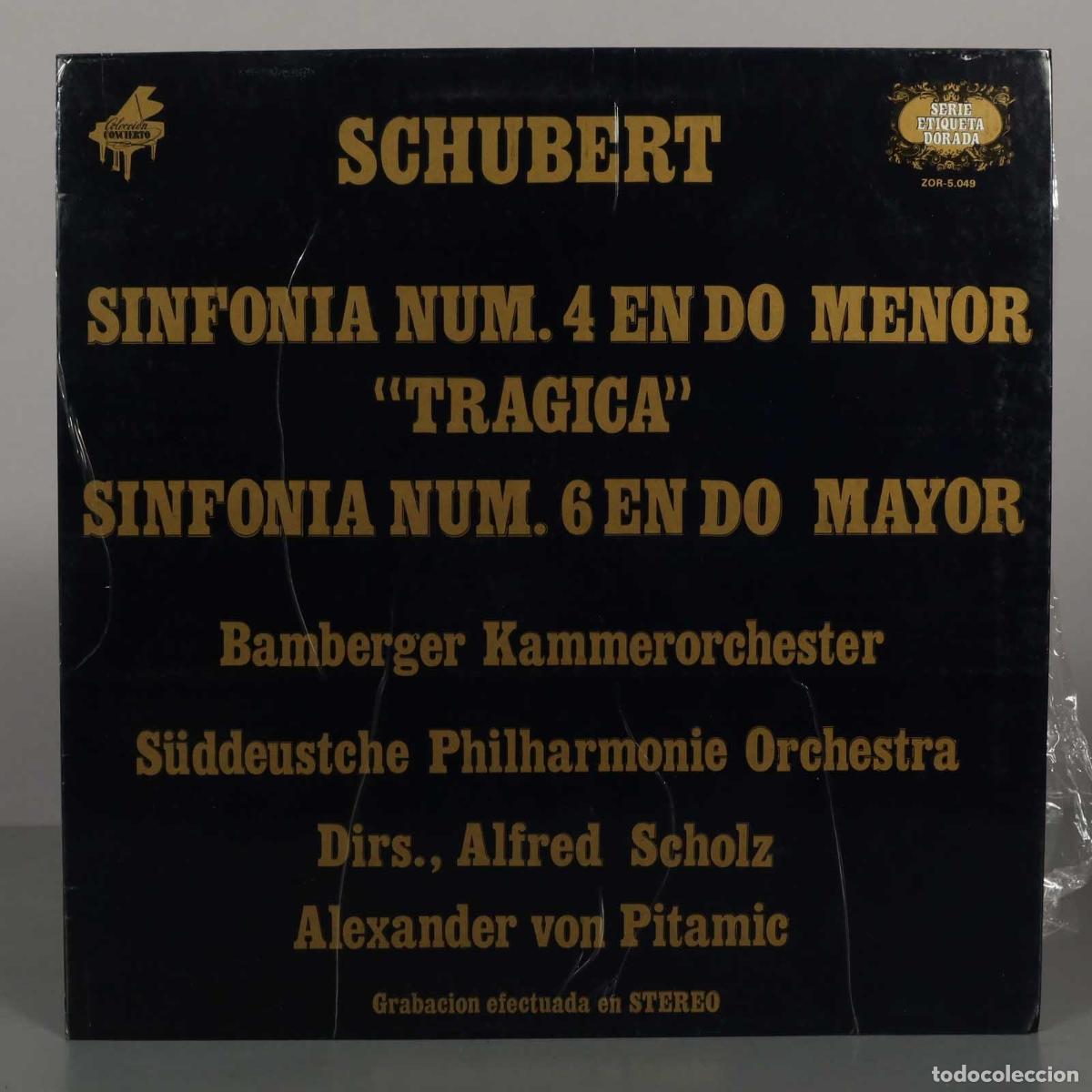 Discos de vinil: LP. Franz Schubert - Sinfon&iacute;a Num. 4 Tr&aacute;gica, Sinfon&iacute;a Num. 6 - pitamic