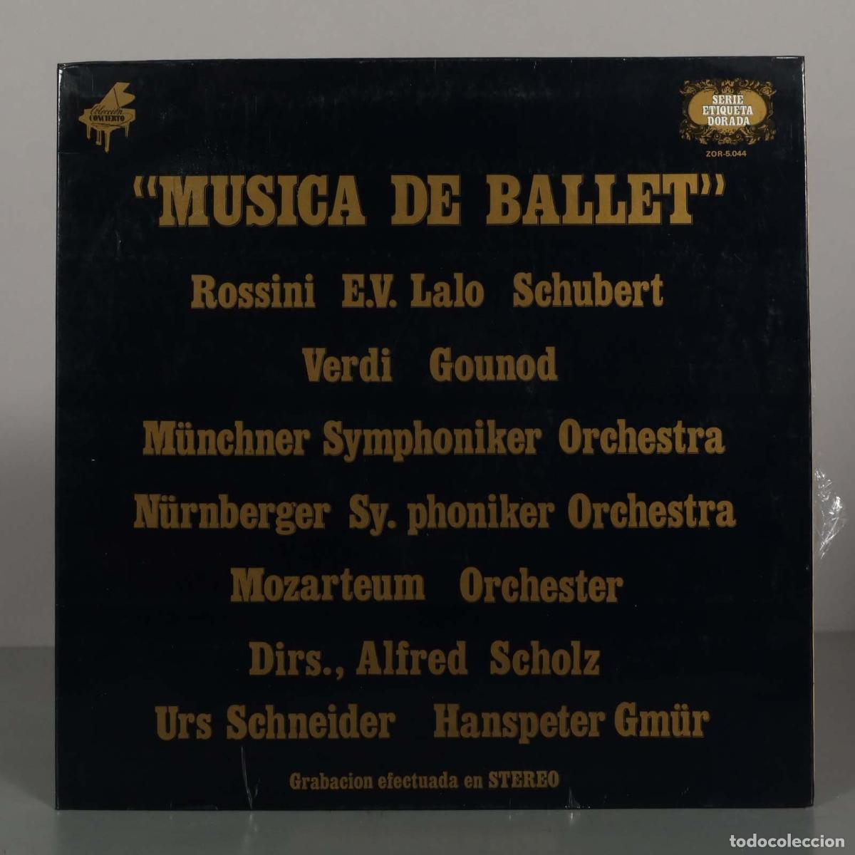 Discos de vinil: LP. Musica de Ballet - Rossini, Lalo, Schubert, Verdi, Gounod - GMUR