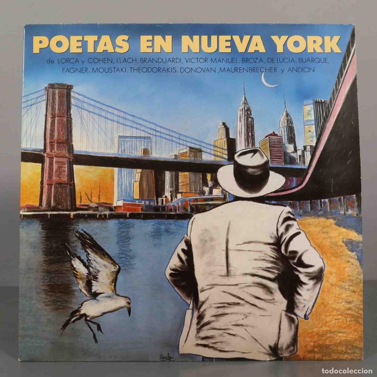 Discos de vinilo: LP. Poetas en Nueva York - Lorca y Cohen, Llu&iacute;s Llach, Branduardi, V&iacute;ctor Manuel, David Broza, Paco