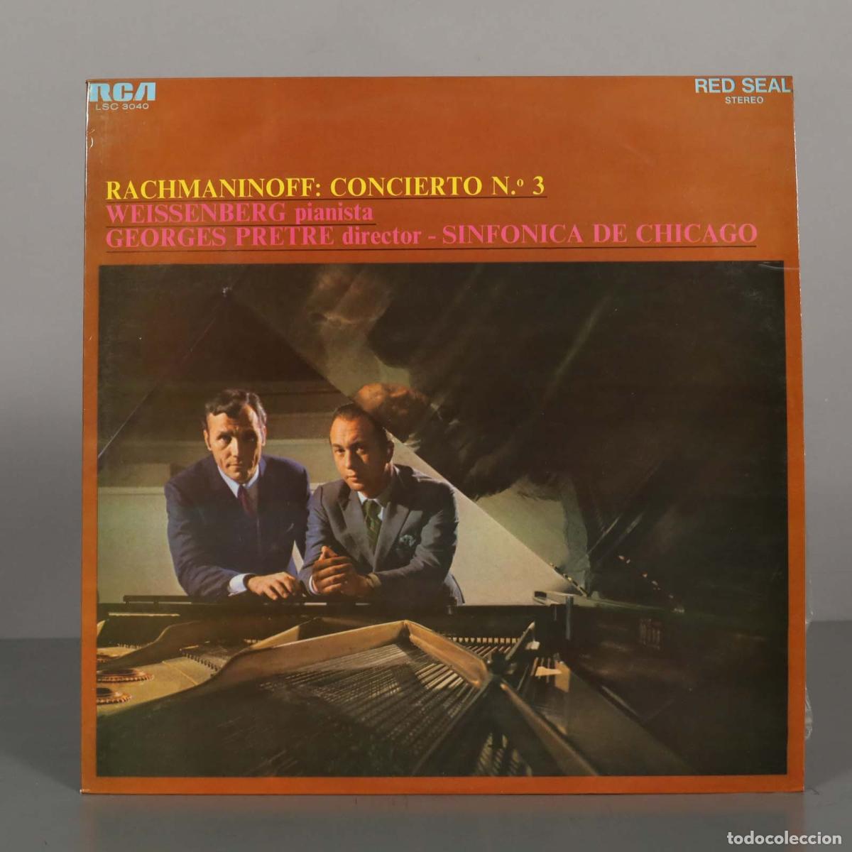 Discos de vinilo: LP. Rachmaninoff: Concierto N.&ordm; 3 - Alexis Weissenberg, Georges Pr&ecirc;tre, Chicago Symphony Orchestra