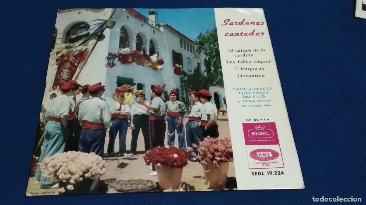 Discos de vinilo: capilla clasica polifonica del F.A.D. y cobla girona - sardanas cantadas - el saltir&oacute;.. - EMI 1959