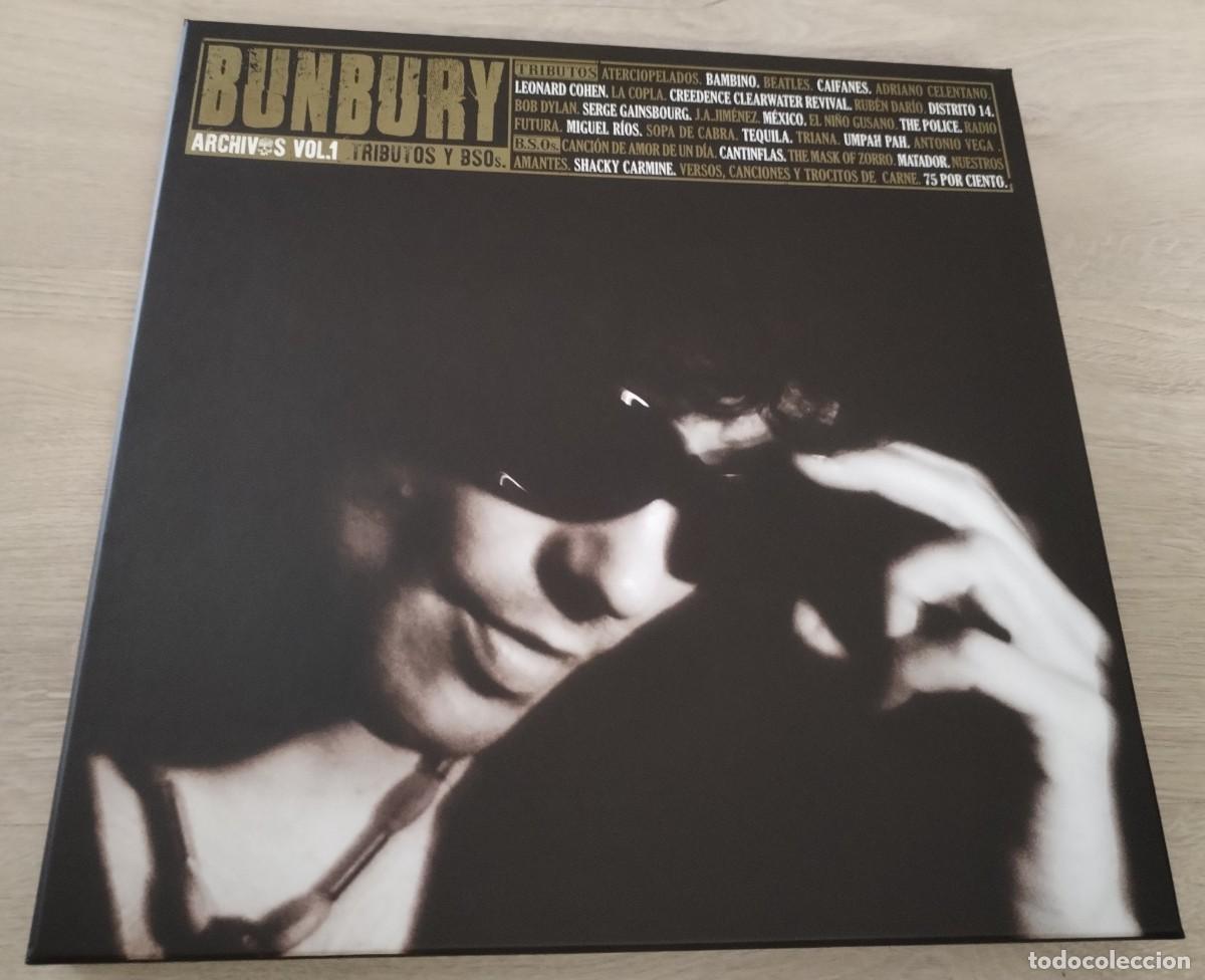 Discos de vinilo: BUNBURY - ARCHIVOS VOL.1 - TRIBUTOS Y BSOs..BOX CON 4 VINILOS 2 DE COLOR + 2 CD NUEVO 2016 LIMITADO