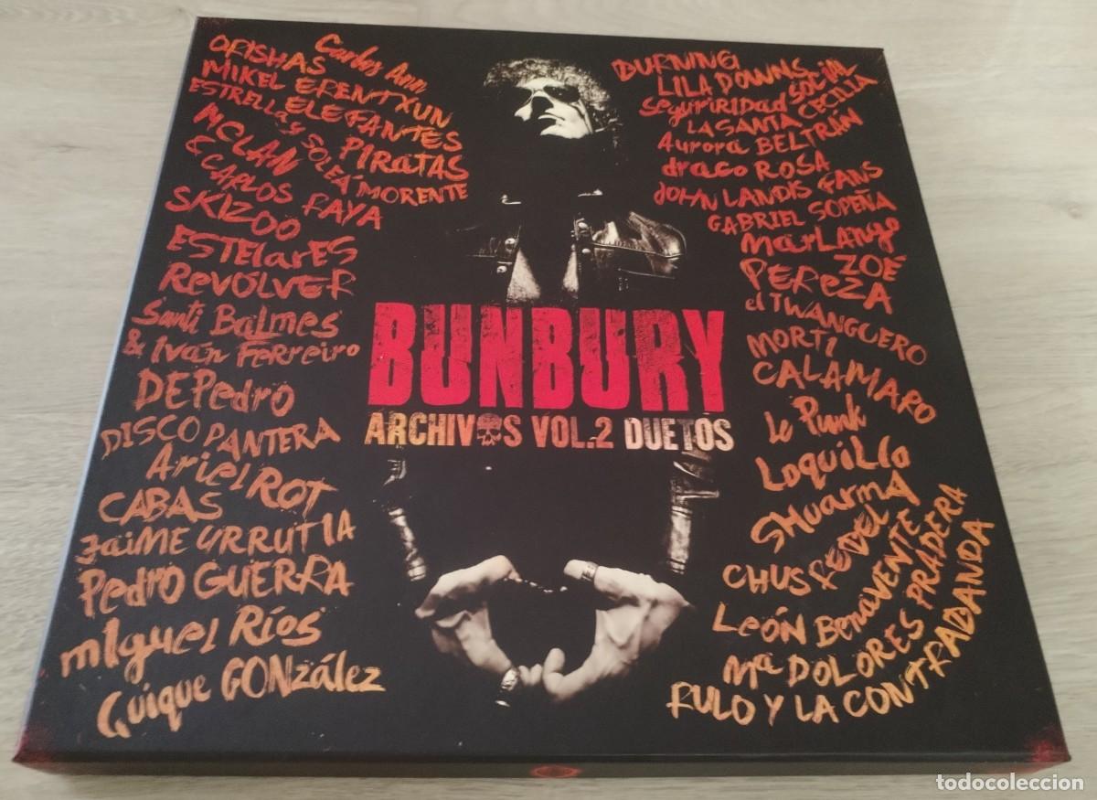 Discos de vinilo: BUNBURY - ARCHIVOS VOL.2 - DUETOS..BOX CON 4 VINILOS DE COLOR +3 CD NUEVO 2016 LIMITADO