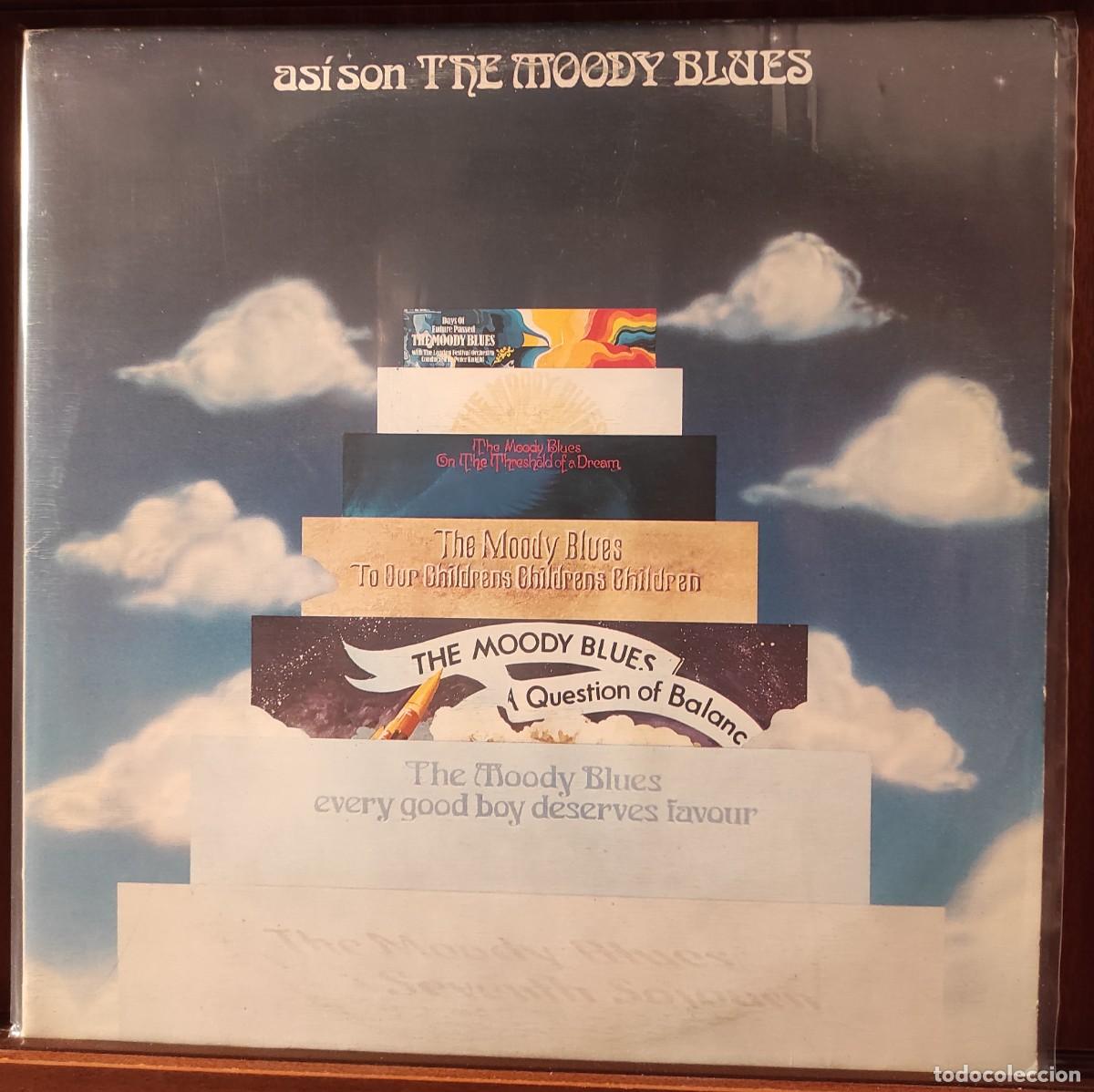 Discos de vinilo: The Moody Blues &lrm;&ndash; As&iacute; Son The Moody Blues DOBLE VINILO EDICION ESPA&Ntilde;OLA SELLO THRESHOLD 1975