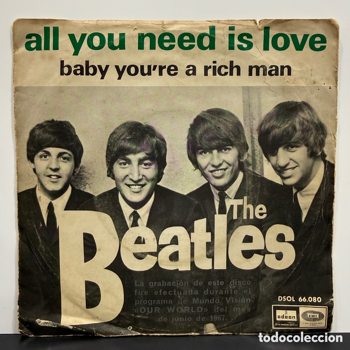 Discos de vinilo: The Beatles - All You Need Is Love (7&rdquo;, Single)