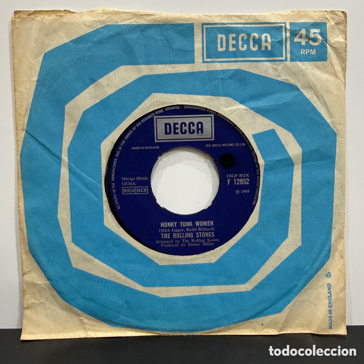 Discos de vinilo: The Rolling Stones - Honky Tonk Women / You Can't Always Get What You Want (7&rdquo;, Single) 1969/UK
