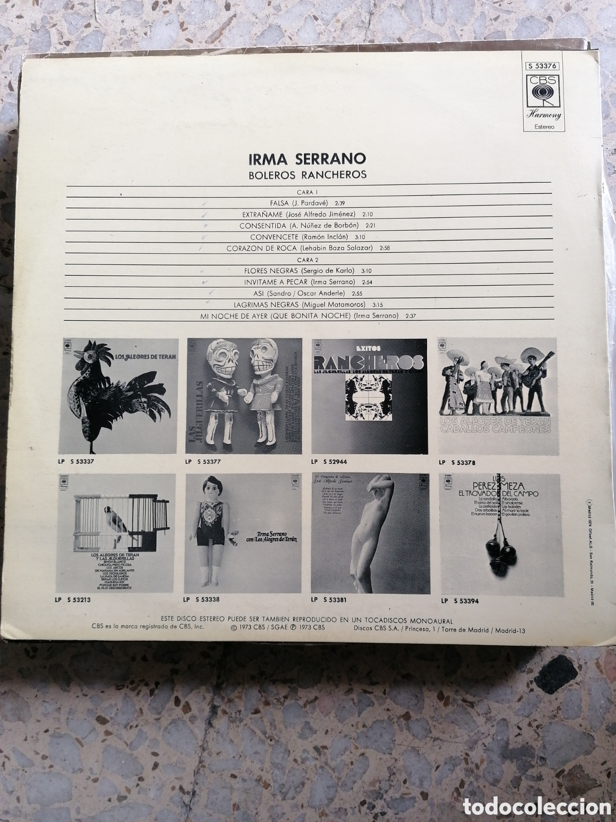 Discos de vinilo: LP IRMA SERRANO BOLEROS RANCHEROS 1973 EDICION ESPA&Ntilde;OLA - Foto 2