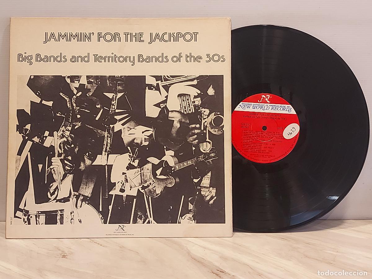 Discos de vinilo: JAMMIN&rsquo; FOR THE JACKPOT LP 1977 NEW WORLD RECORDS BIG BANDS 30s JAZZ SWING RARO ****