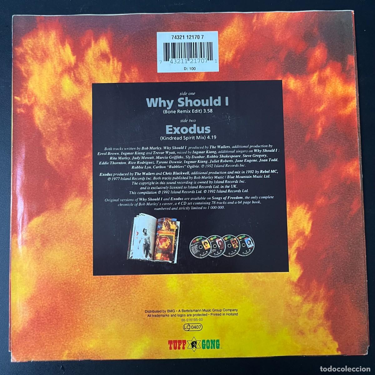 Discos de vinilo: BOB MARLEY WHY SHOULD I / EXODUS 7&rdquo; SINGLE 1992 - Foto 2
