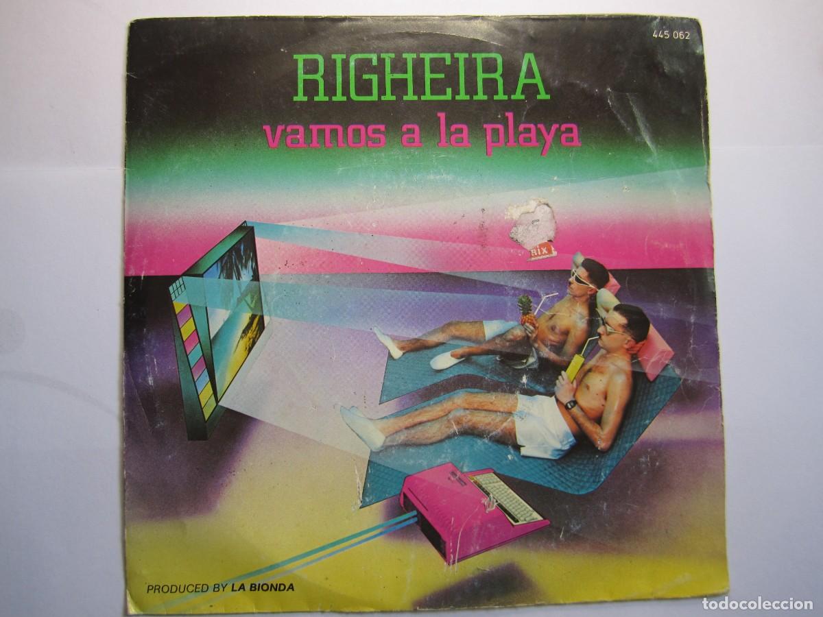 Discos de vinilo: disco vinilo single righeira vamos a la playa - Foto 1