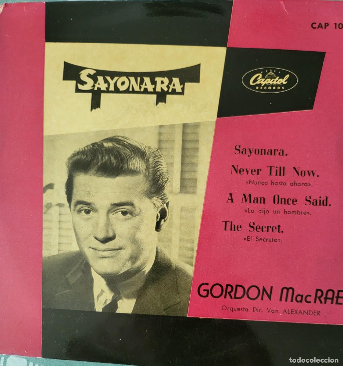 Discos de vinilo: Gordon MacRae Ep sello Capitol editado en Espa&ntilde;a a&ntilde;o 1958...