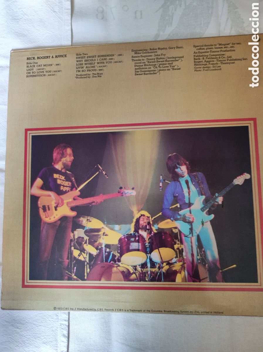 Discos de vinilo: BECK, BOGERT & APPICE - MISMO TITULO - Foto 2