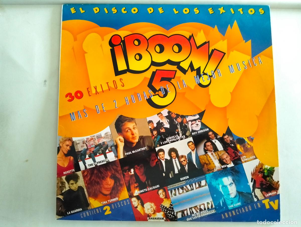 Discos de vinilo: BOOM 5, DISCO LP DOBLE, EL DISCO DE LOS EXITOS, EDITADO CBS, A&Ntilde;O 1988