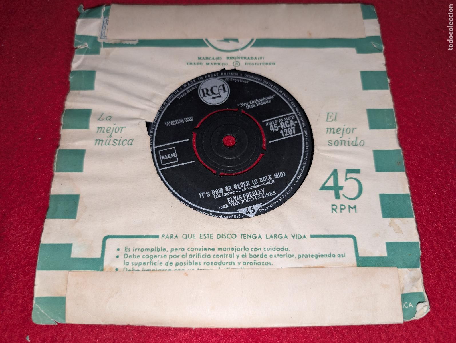 Discos de vinilo: ELVIS PRESLEY & JORDANAIRES It's now or never/Make me know it 7'' SINGLE 1960 RCA UK