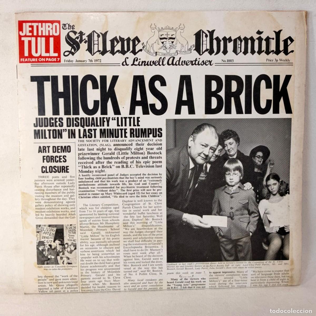 Discos de vinilo: LP - VINILO JETHRO TULL - THICK AS A BRICK - ESPA&Ntilde;A - A&Ntilde;O 1980