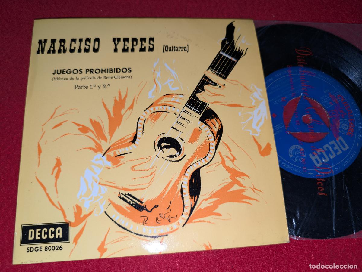 Discos de vinilo: NARCISO YEPES GUITARRA GUITAR Juegos prohibidos Parte 1+2 EP 7'' 1966 Decca SPAIN