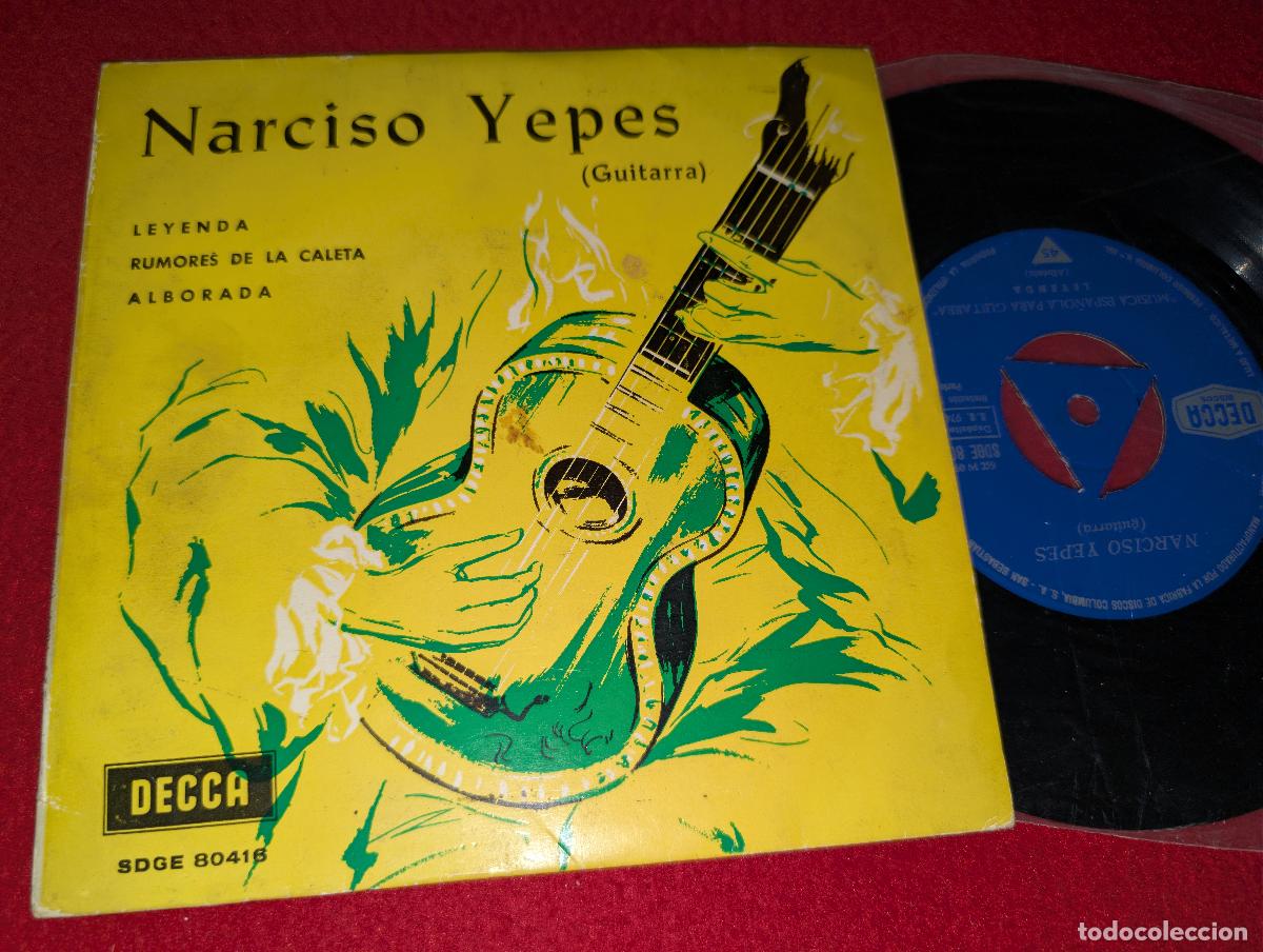 Discos de vinilo: NARCISO YEPES GUITARRA GUITAR Leyenda/Alborada/Rumores caleta EP 7'' 1960 Decca SPAIN