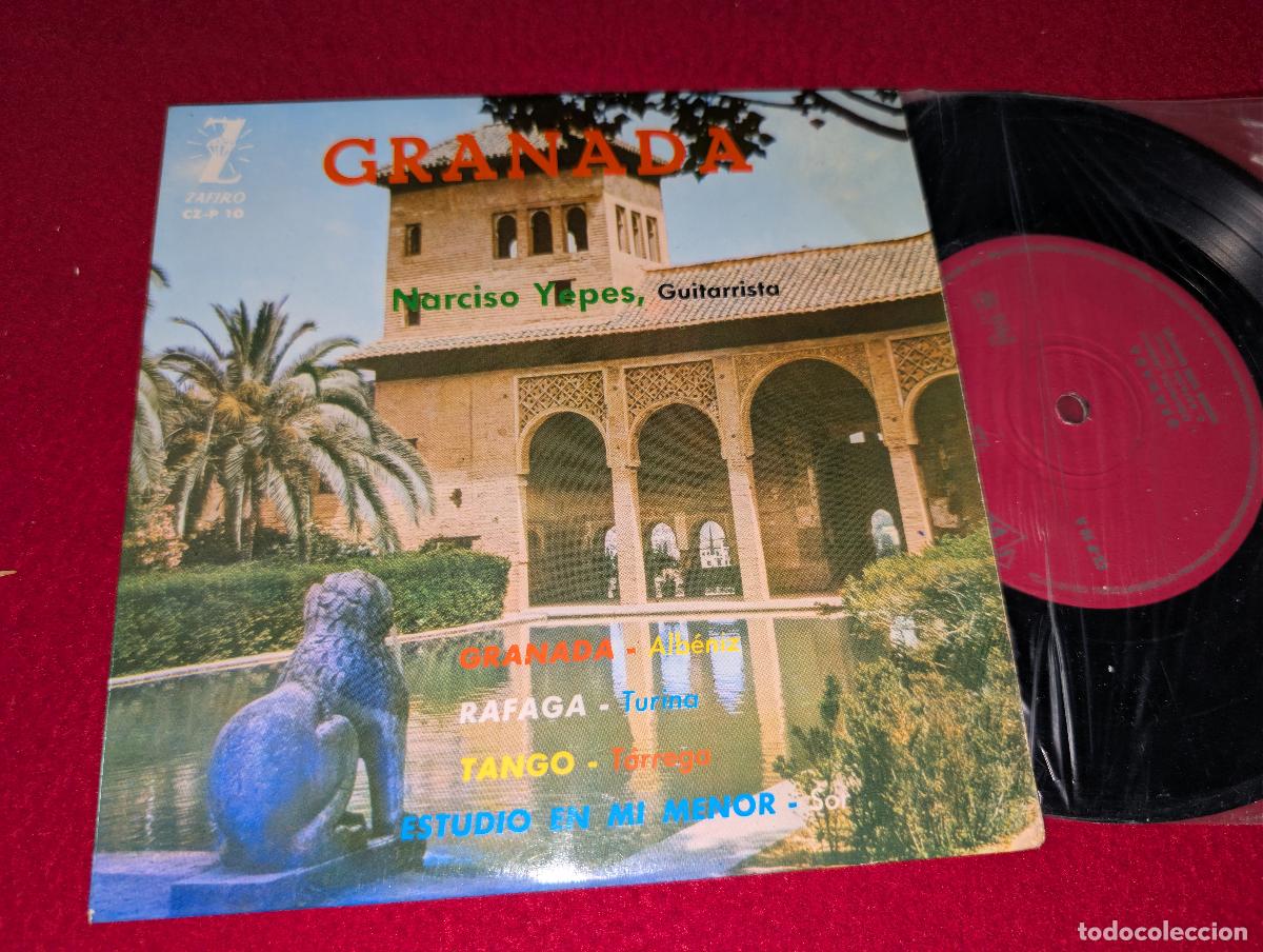 Discos de vinilo: NARCISO YEPES GUITARRA GUITAR Granada/Rafaga +2 EP 7'' 1963 Zafiro SPAIN