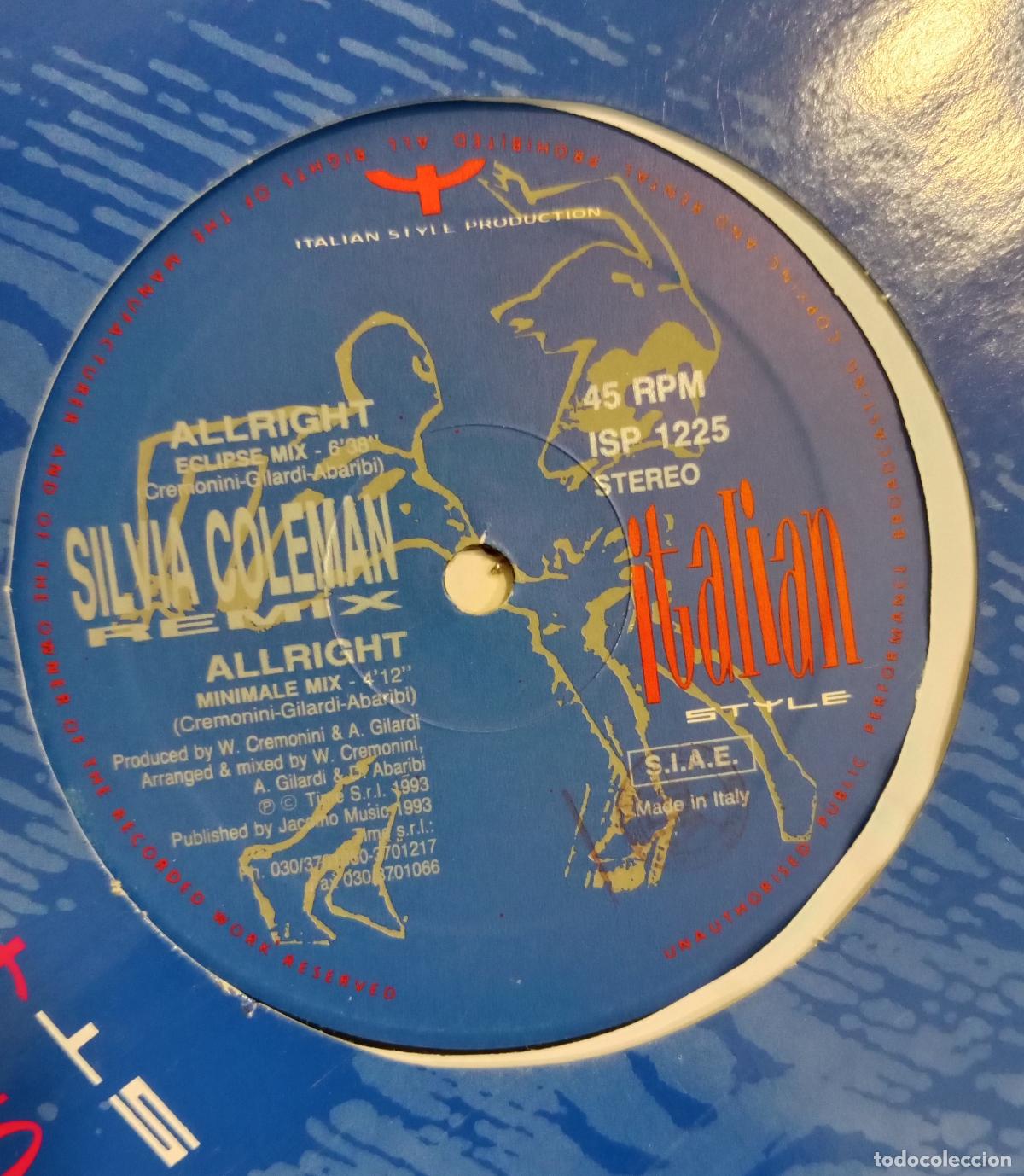 Discos de vinilo: Silvia Coleman - Allright (Remix) (12&rdquo; maxi)