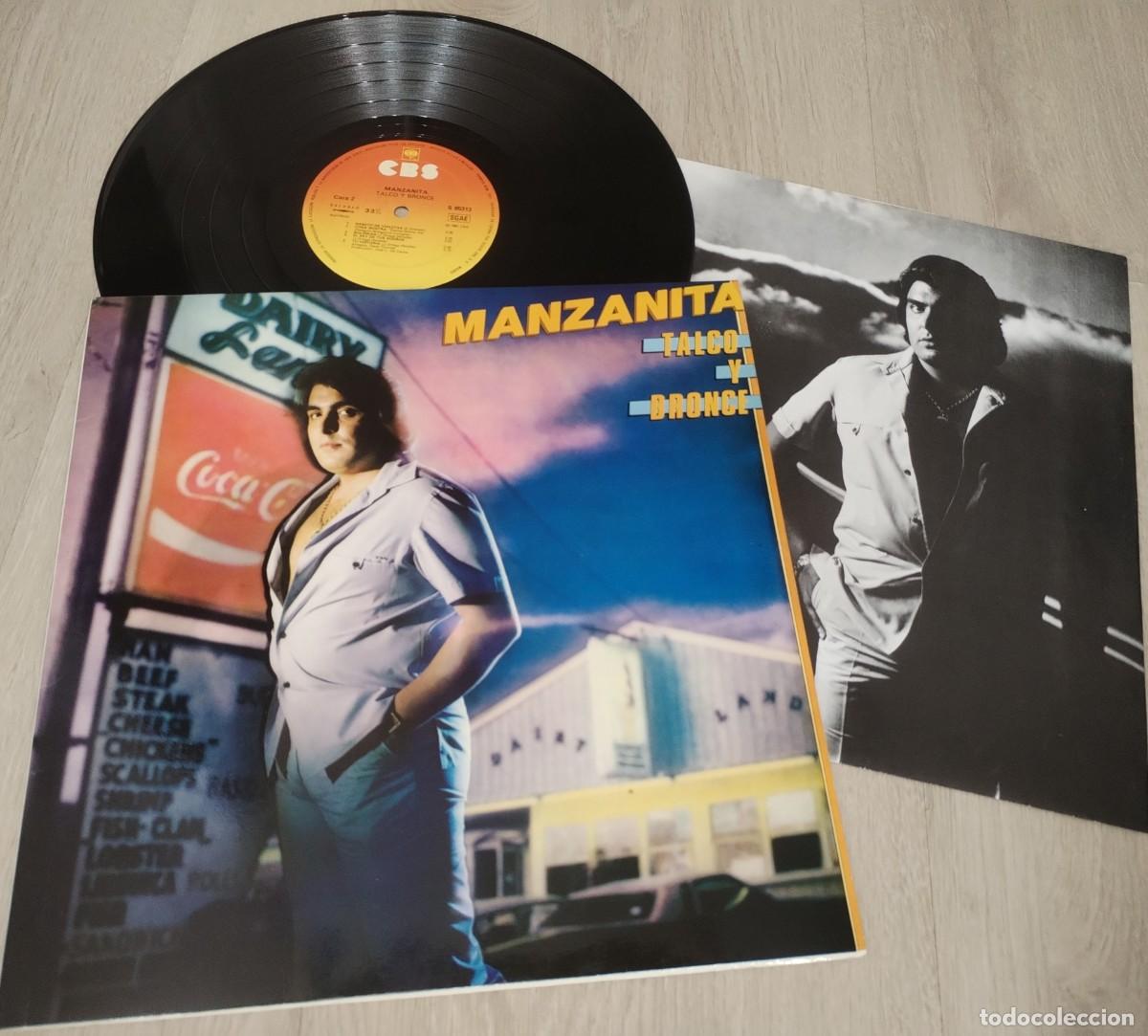 Discos de vinilo: MANZANITA - TALCO Y BRONCE ..LP DE 1981 CON LETRAS CBS BUEN ESTADO .INCLUYE ..UN RAMITO DE VIOLETAS