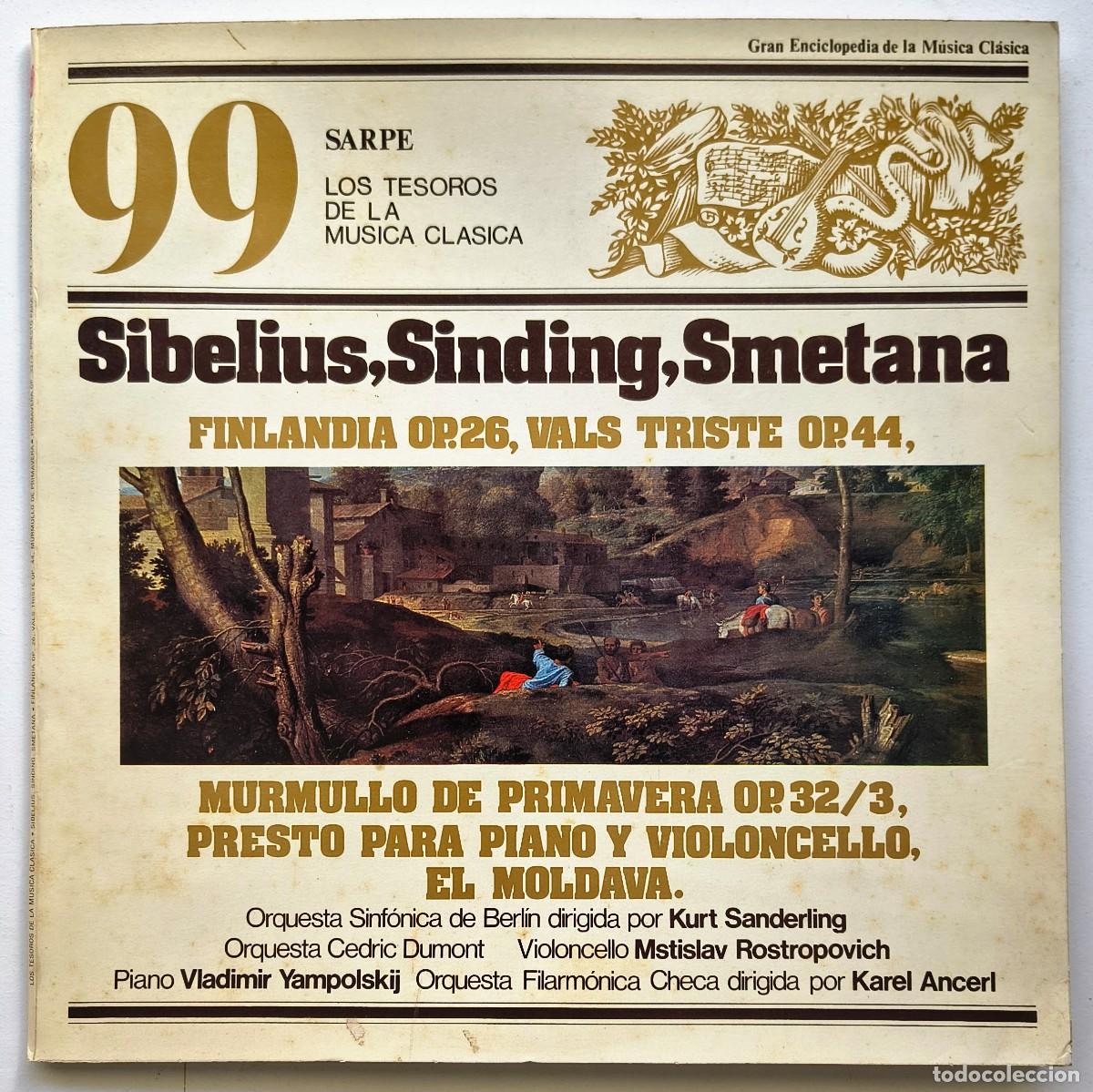 Discos de vinilo: Sibelius, sinding, Smetana - Los Tesoros de la musica clasica - 99