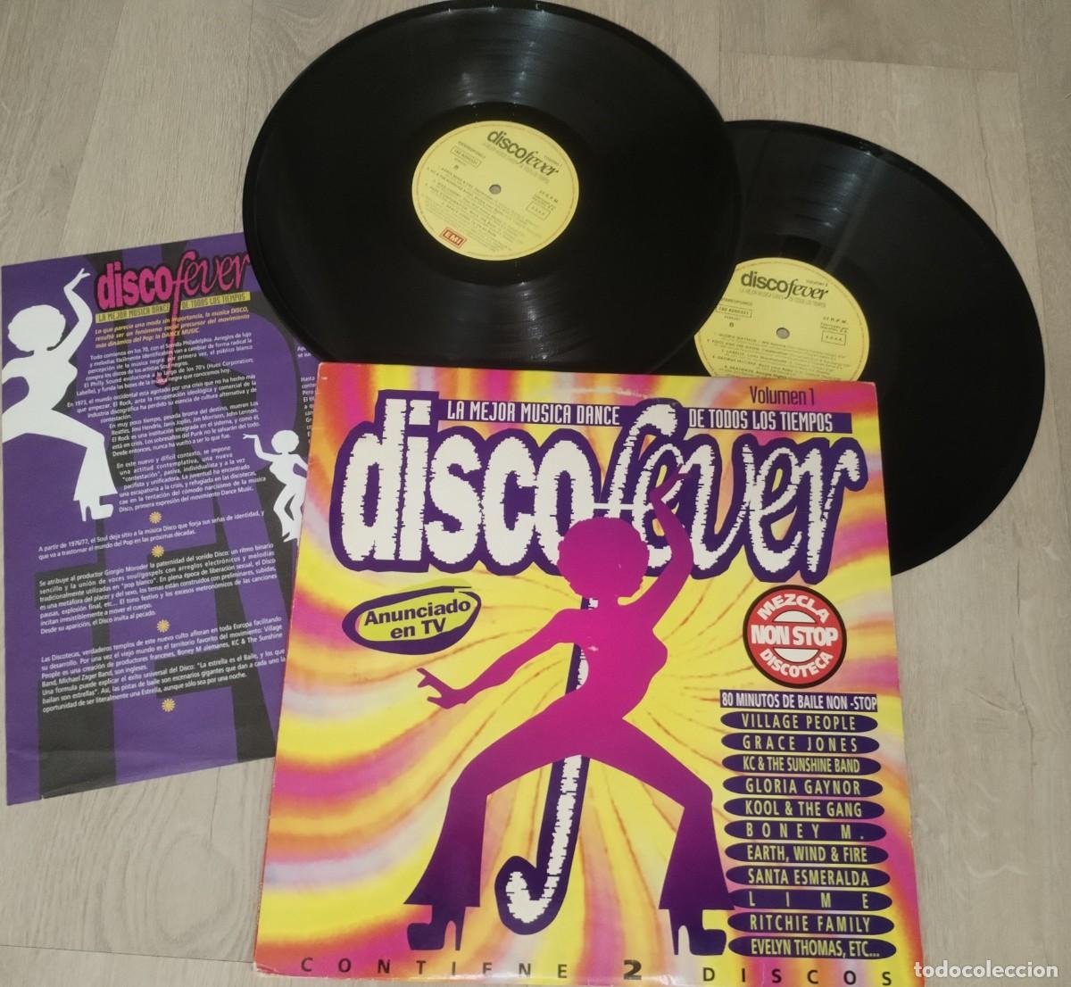 Discos de vinilo: DISCO FEVER - LA MEJOR MUSICA DANCE DE TODOS LOS TIEMPOS ..VOL.1 - MEZCLA NON-STOP -1994 EMI .2LP&acute;S