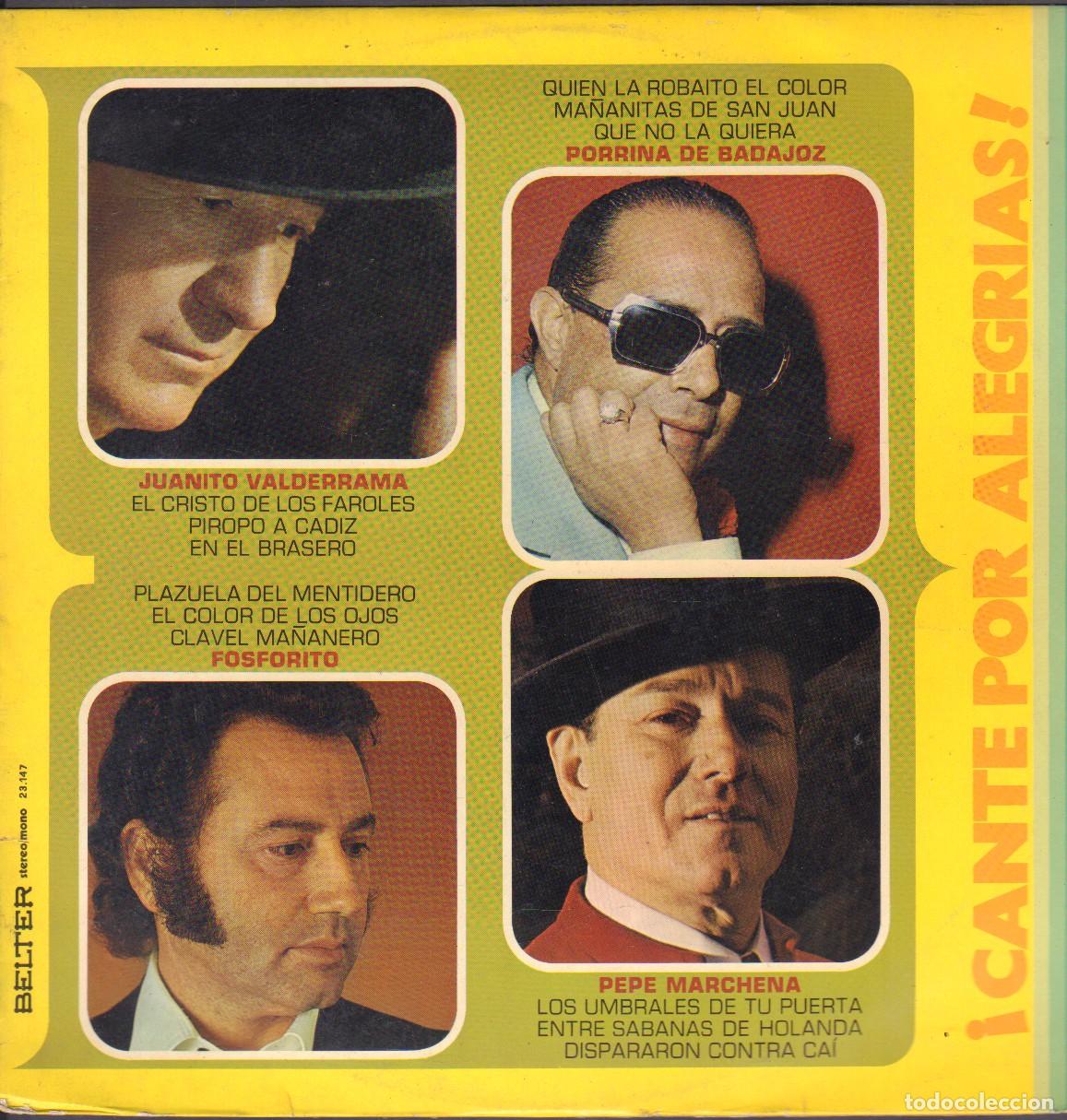 Discos de vinilo: JUANITO VALDERRAMA, FOSFORITO, PEPE MARCHENA...- CANTE POR ALEGRIAS / LP BELTER 1976 RF-26014