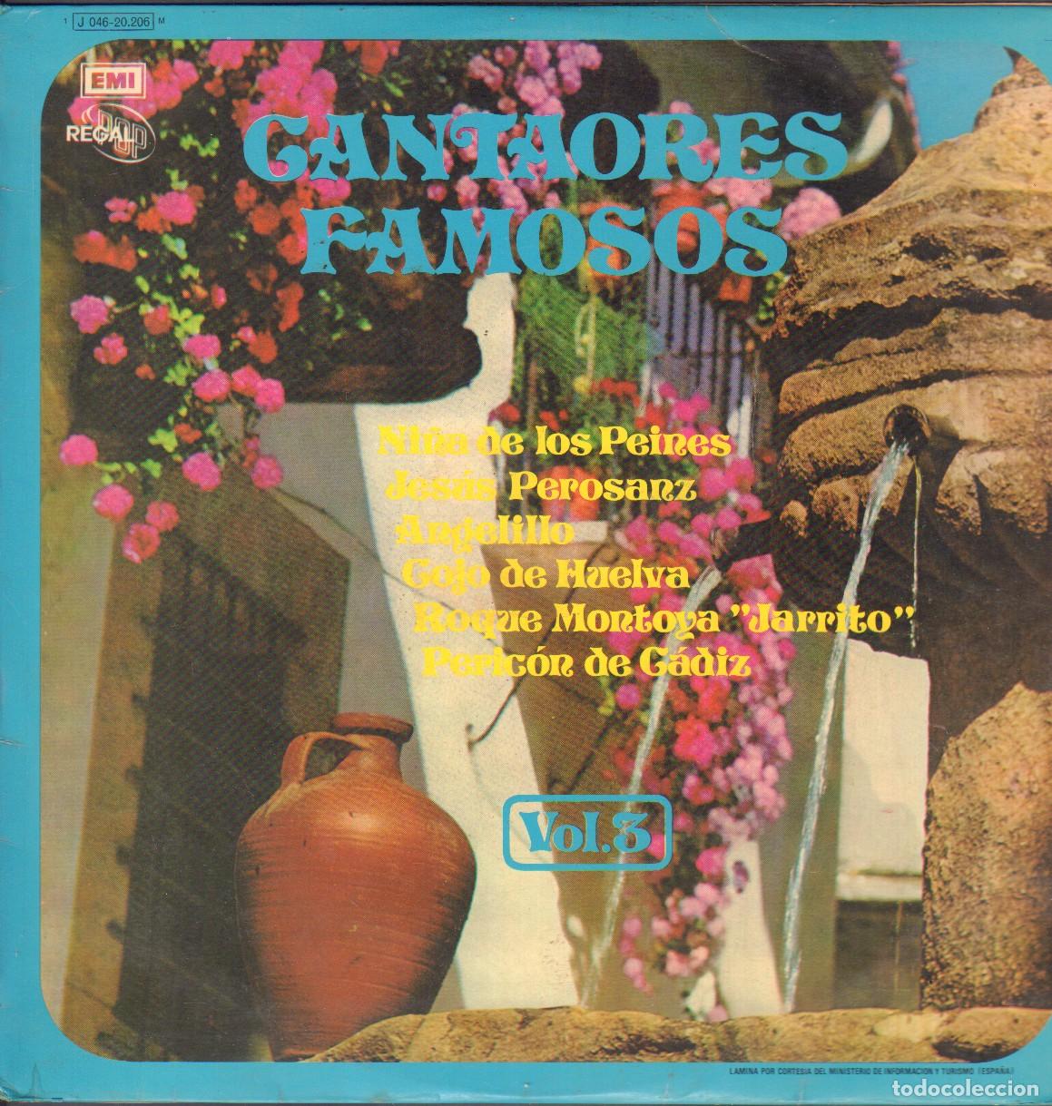 Discos de vinilo: CANTAORES FAMOSOS VOL. 3 - NI&Ntilde;A DE LOS PEINES, ANGELILLO, COJO DE HUELVA.../ LP EMI 1973 RF-26017