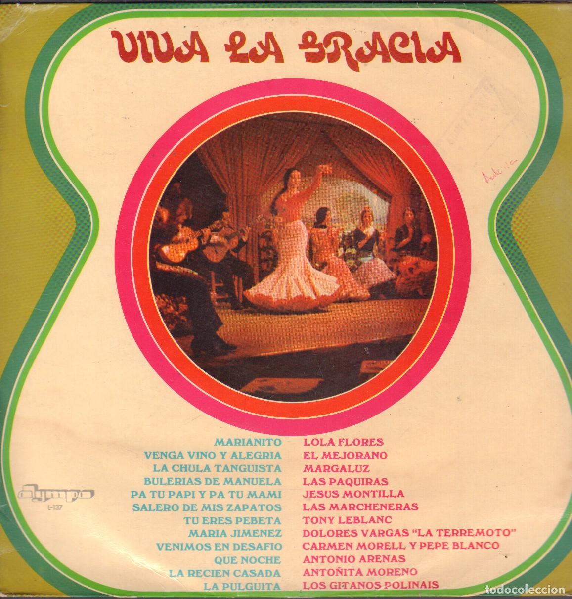 Discos de vinilo: VIVA LA GRACIA - LOLA FLORES, EL MEJORANO, MARGALUZ, TONY LEBLANC.../ LP OLYMPO 1973 RF-26018