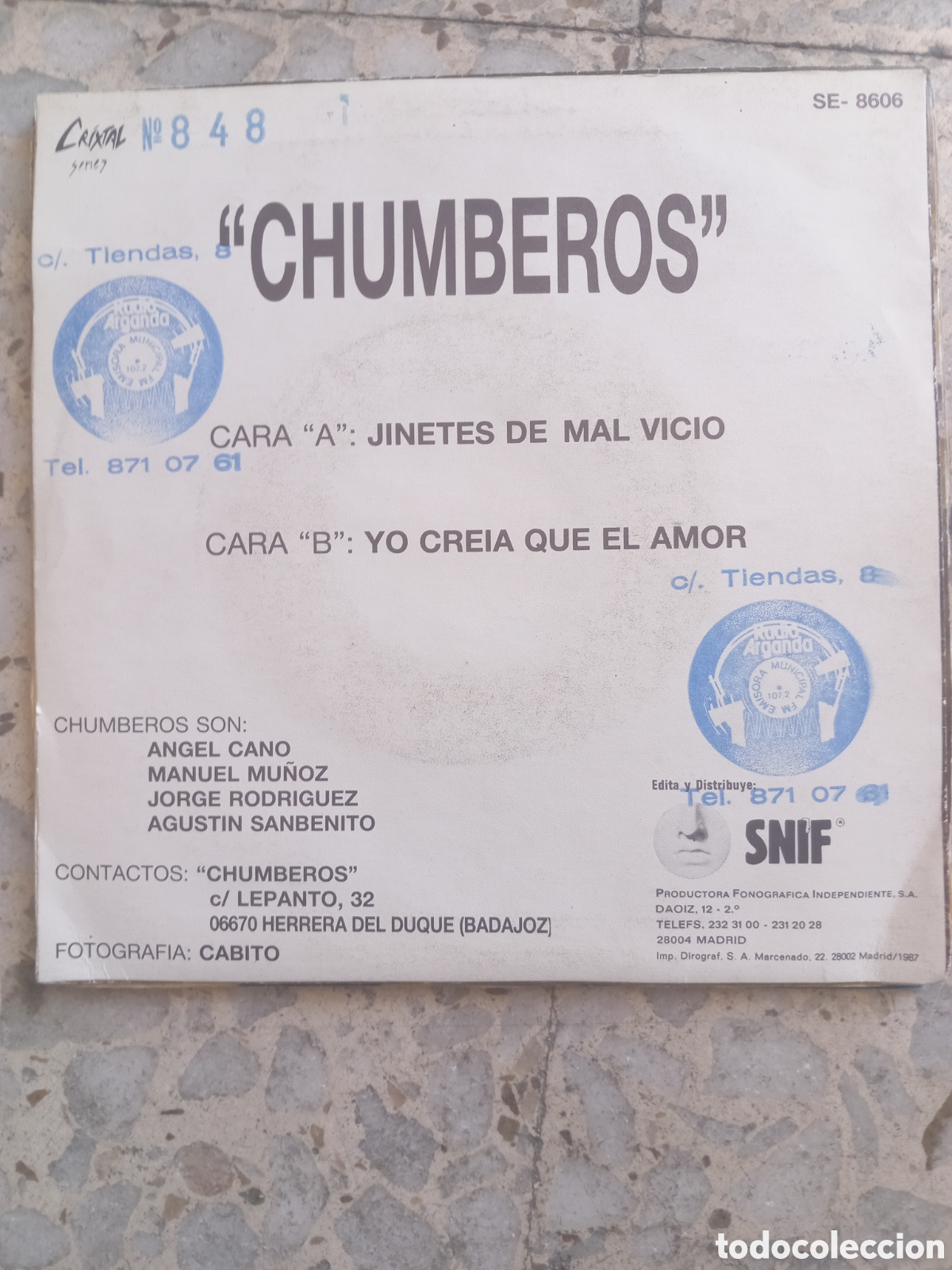 Discos de vinilo: SGL CHUMBEROS JINETES DE MAL VICIO 1987 PROMO