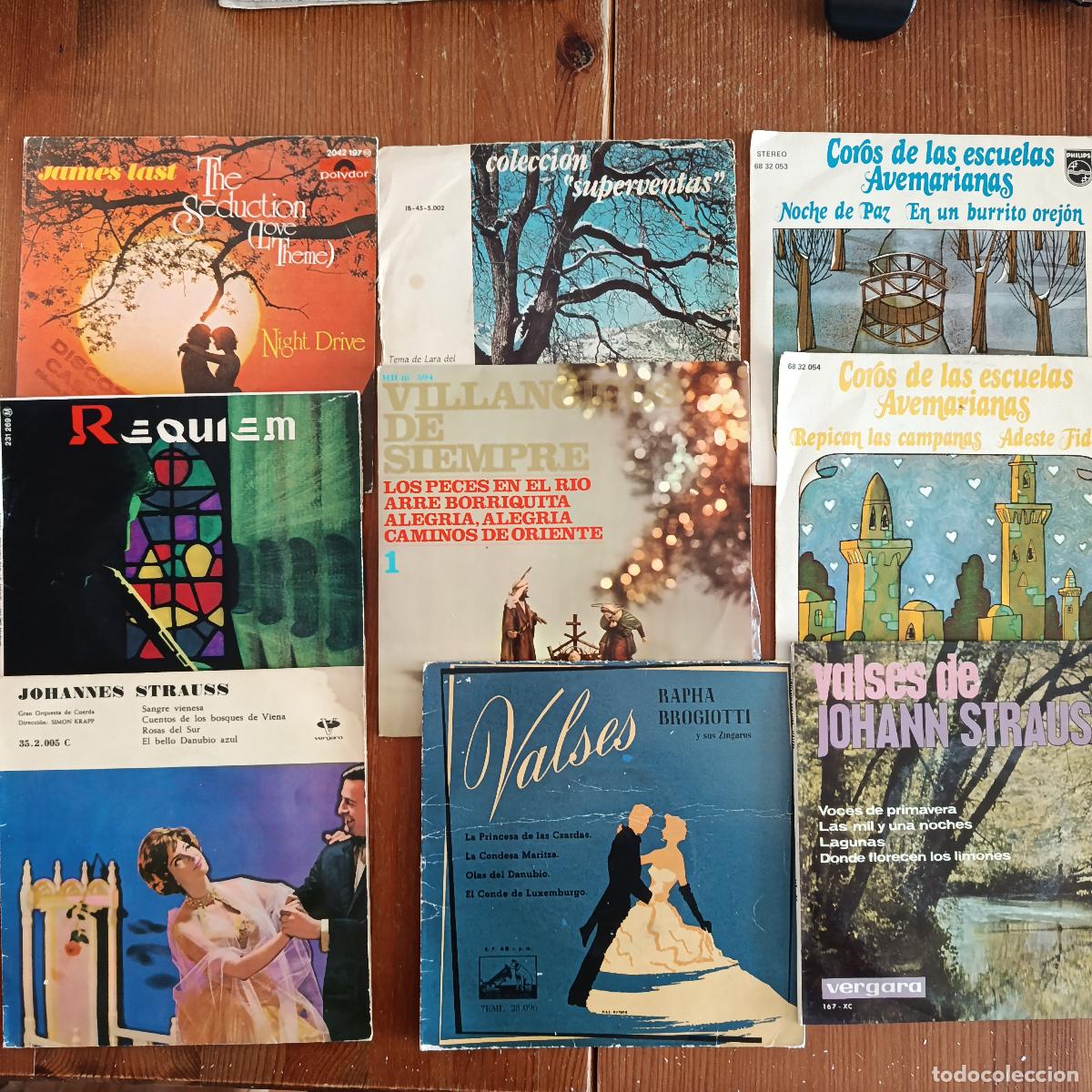 Discos de vinilo: LOTE DE 9 SINGLES Y EPS DE 7&rdquo; M&Uacute;SICA CL&Aacute;SICA, VALSES, VILLANCICOS Y ORQUESTAS