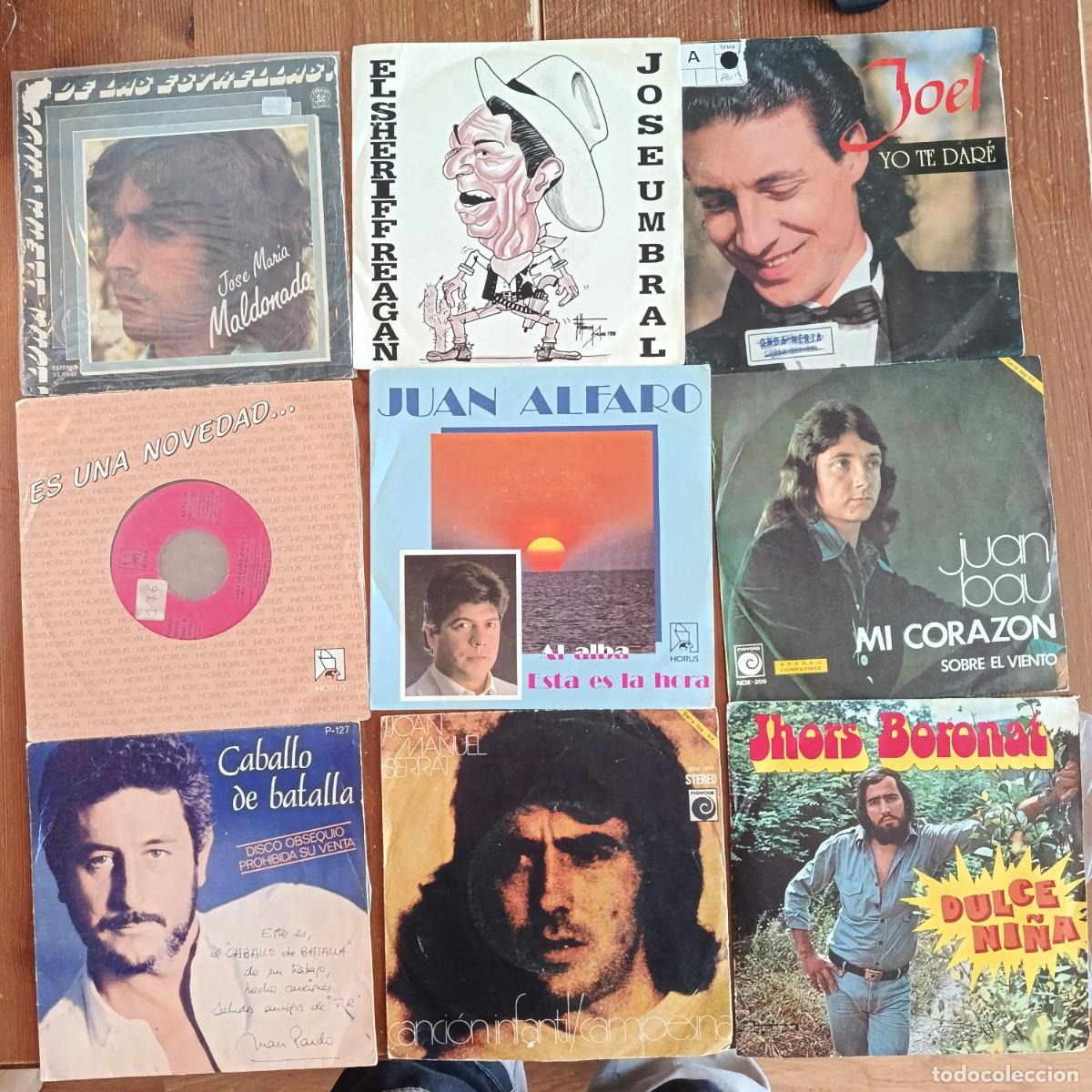 Discos de vinilo: LOTE DE 9 SINGLES DE 7&rdquo; CANTAUTORES Y SOLISTAS ESPA&Ntilde;OLES A&Ntilde;OS 70 Y 80 - SERRAT, JUAN BAU