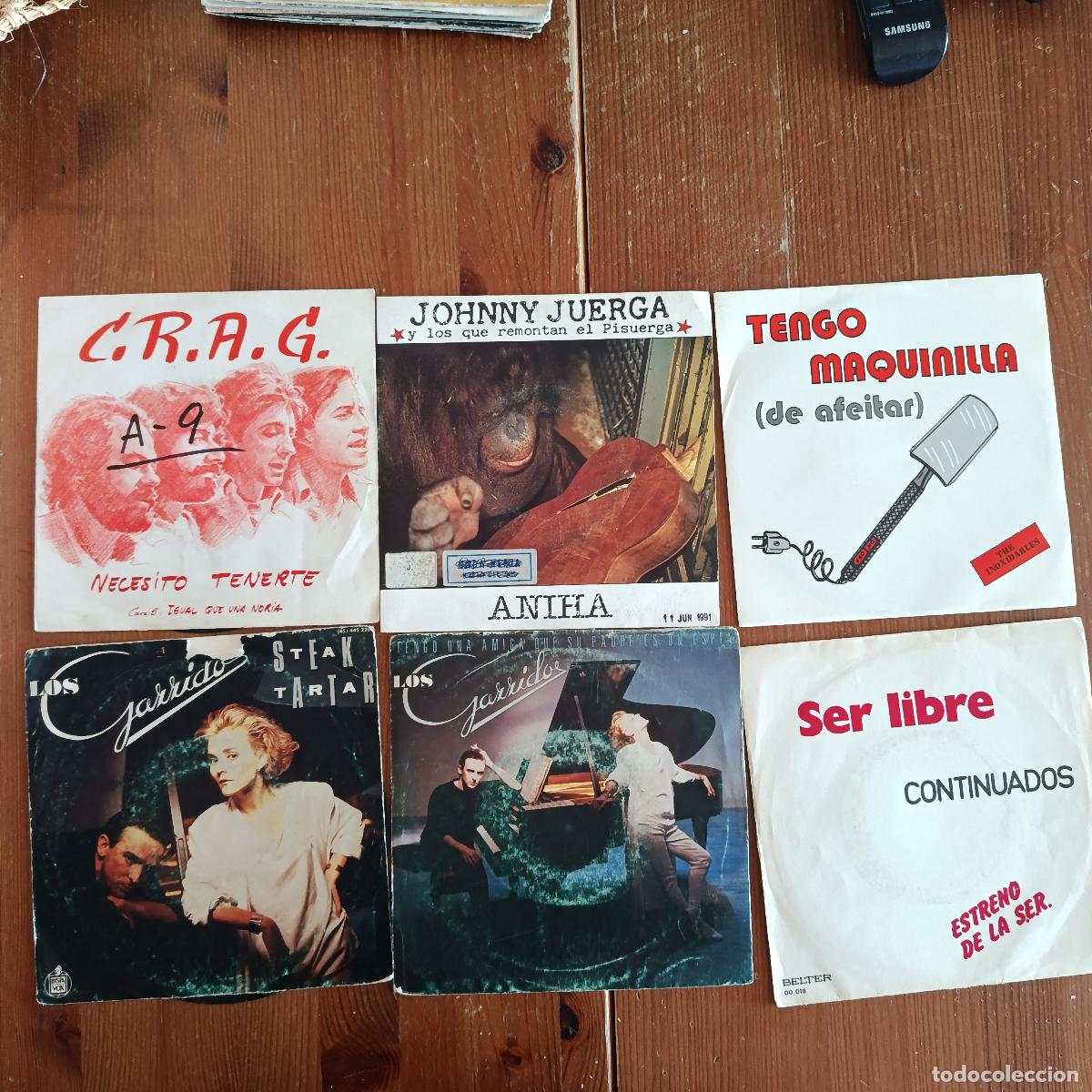 Discos de vinilo: LOTE DE 6 SINGLES DE 7&rdquo; GRUPOS ESPA&Ntilde;OLES A&Ntilde;OS 70-80-90 - C&Aacute;NOVAS, RODRIGO, ADOLFO Y GUZM&Aacute;N