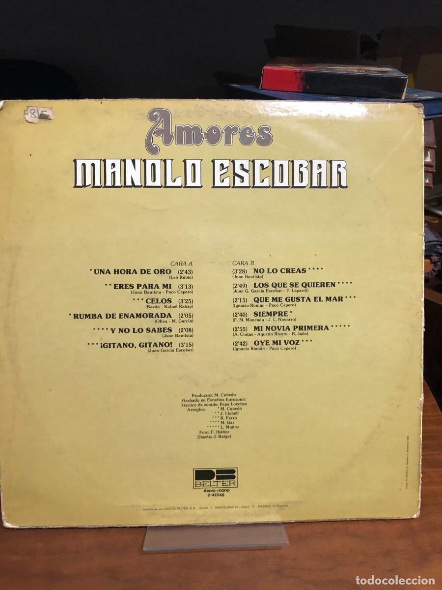 Discos de vinilo: Amores Manolo Escobar - Foto 2