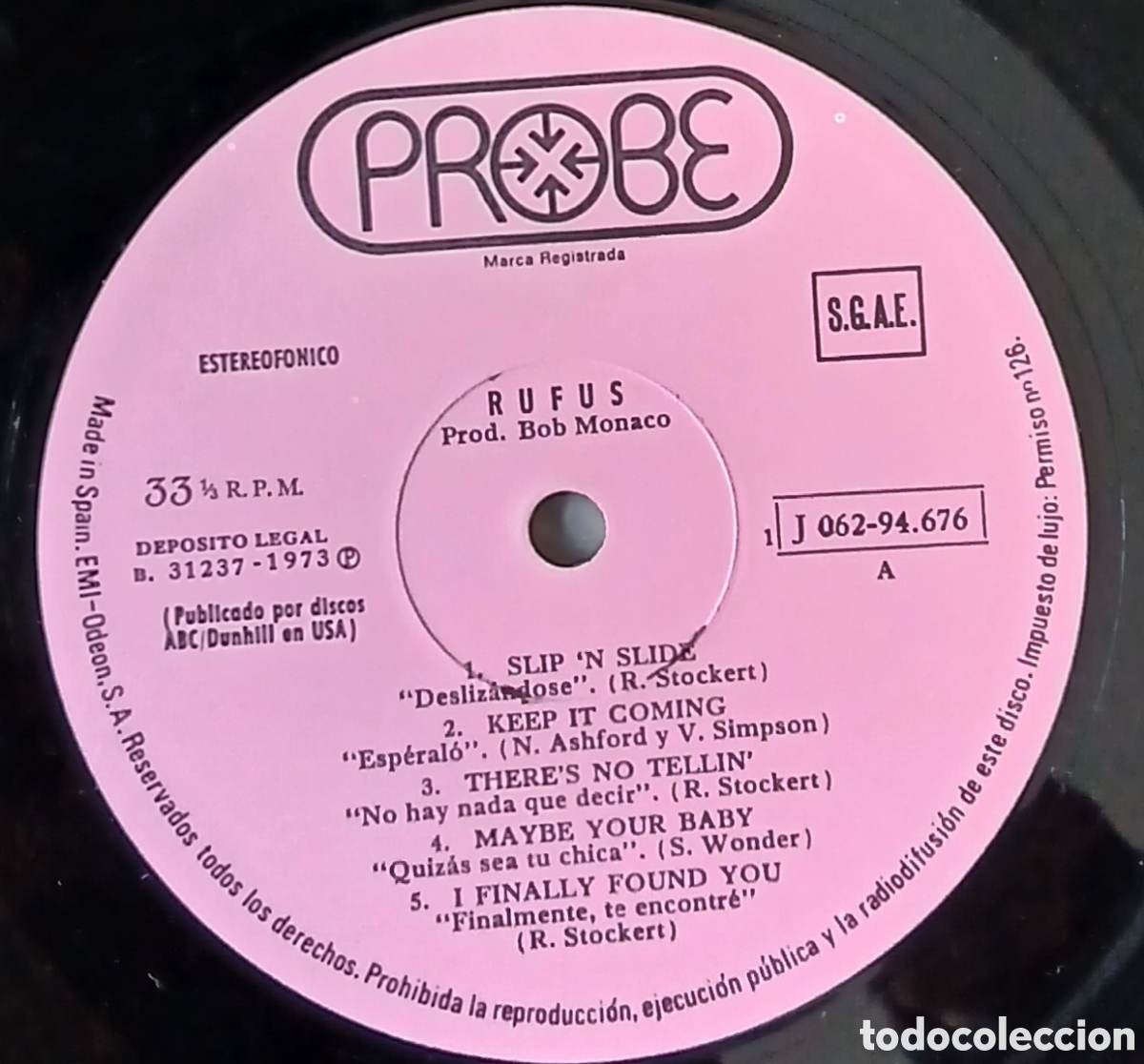 Discos de vinilo: Rufus ///Espa&ntilde;a 1973 vg++/ex - Foto 2