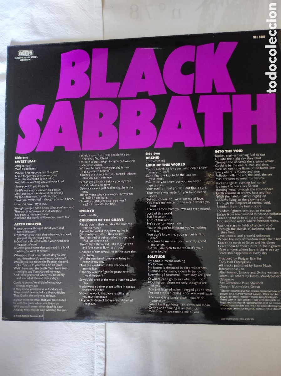Discos de vinilo: BLACK SABBATH - MASTER OF REALITY - Foto 2