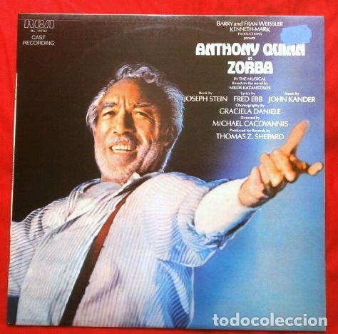 Discos de vinilo: ANTHONY QUINN as ZORBA (LP. BSO 1983) Banda Sonora del Musical de Broadway - M&uacute;sica: John Kander