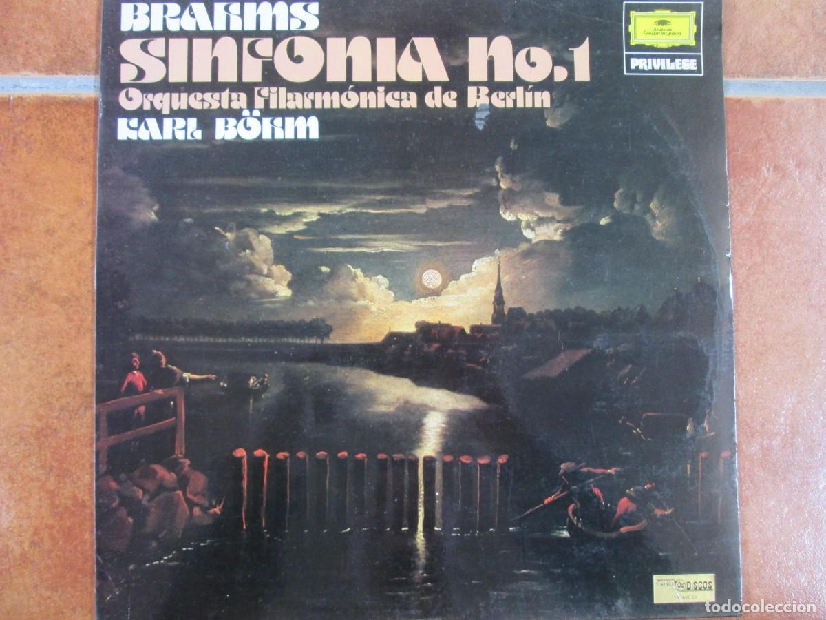 Discos de vinilo: BRAHMS - Sinfon&iacute;a N&ordm; 1 en Do Menor Op 68. LP, ed espa&ntilde;ola 12&rdquo; 1977. Insert. impecable (NM)