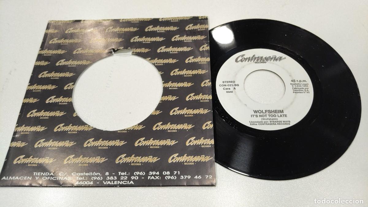 Discos de vinilo: SCO129- WOLFSHEIM IT&acute;S NOT TOO LATE -7&rdquo; PROMO