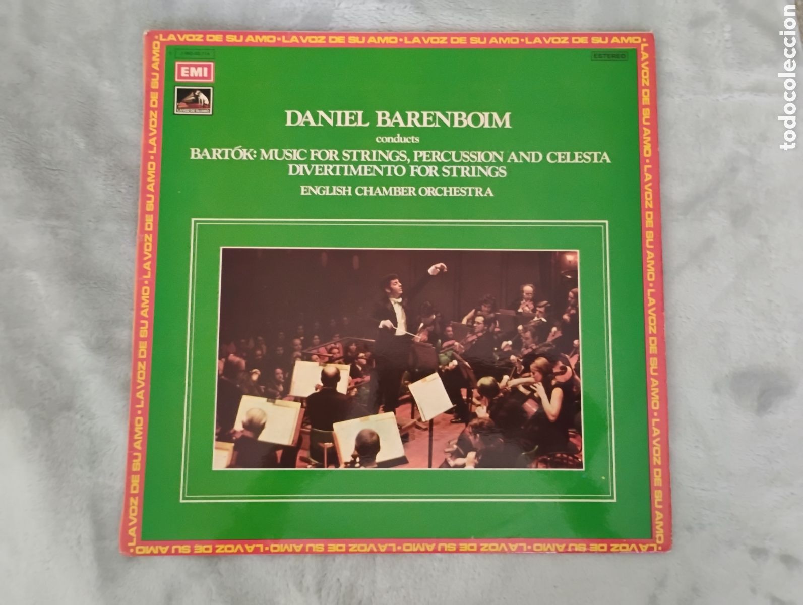 Discos de vinilo: Bart&oacute;k: M&uacute;sica percusi&oacute;n y celesta. Divertimento. Barenboim. EMI