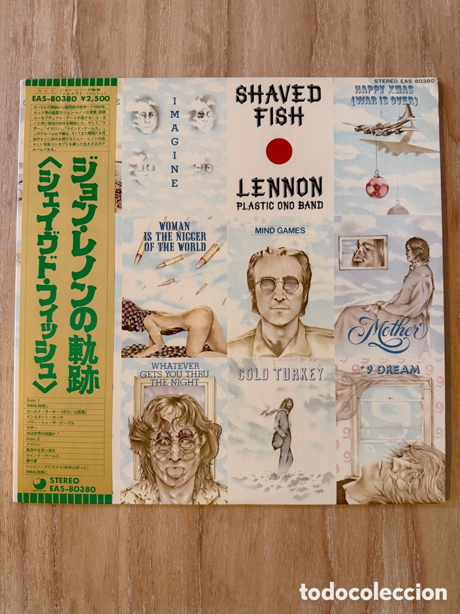 Discos de vinilo: John Lennon Shaved Fish Jap&oacute;n EAS-80380 + OBI + insertos