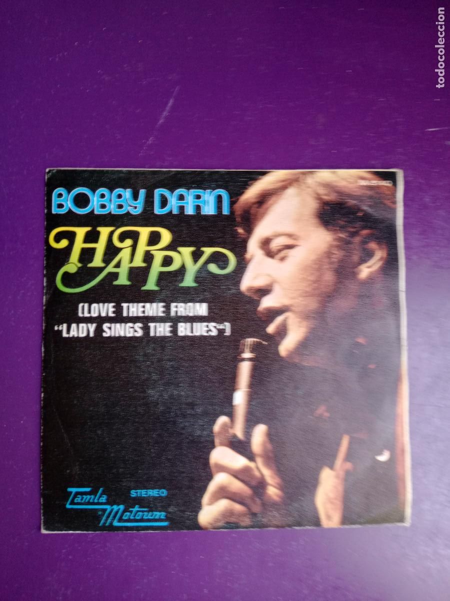 Discos de vinilo: Bobby Darin &lrm;&ndash; Happy - BSO CINE Pelicula LADY SINGS THE BLUES - Sg MOTOWN 1973 - POCO USO EN VINILO