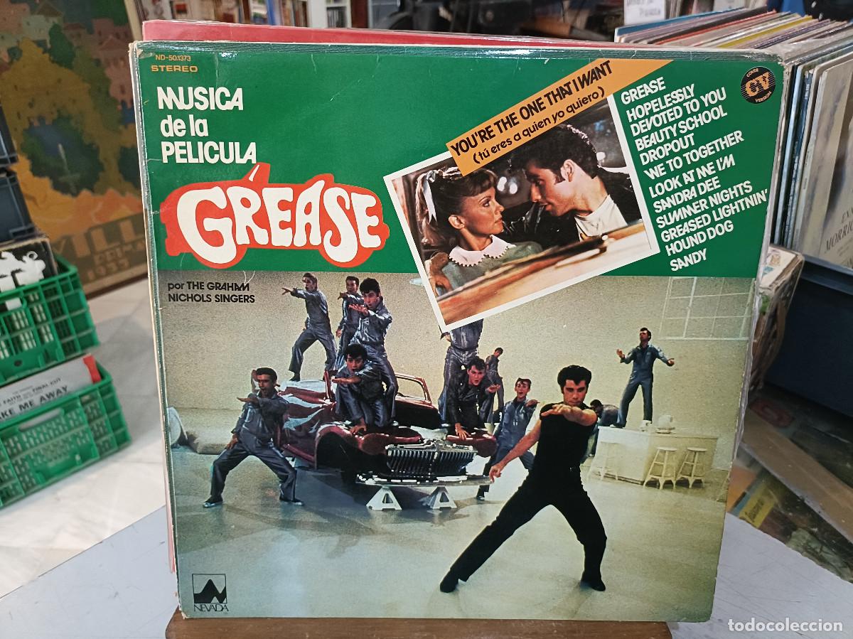Discos de vinilo: Grease - M&uacute;sica de la Pel&iacute;cula Gre&agrave;se por The Graham Nichols Singers - LP. sello Nevada 1978