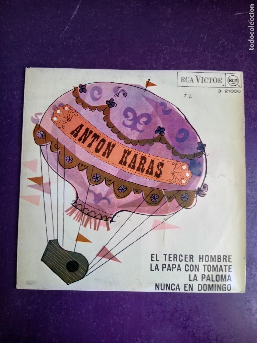 Discos de vinilo: Anton Karas &lrm;&ndash; El Tercer Hombre = Harry Lime Theme EP RCA 1966 - POCO USO EN VINILO - BSO CINE