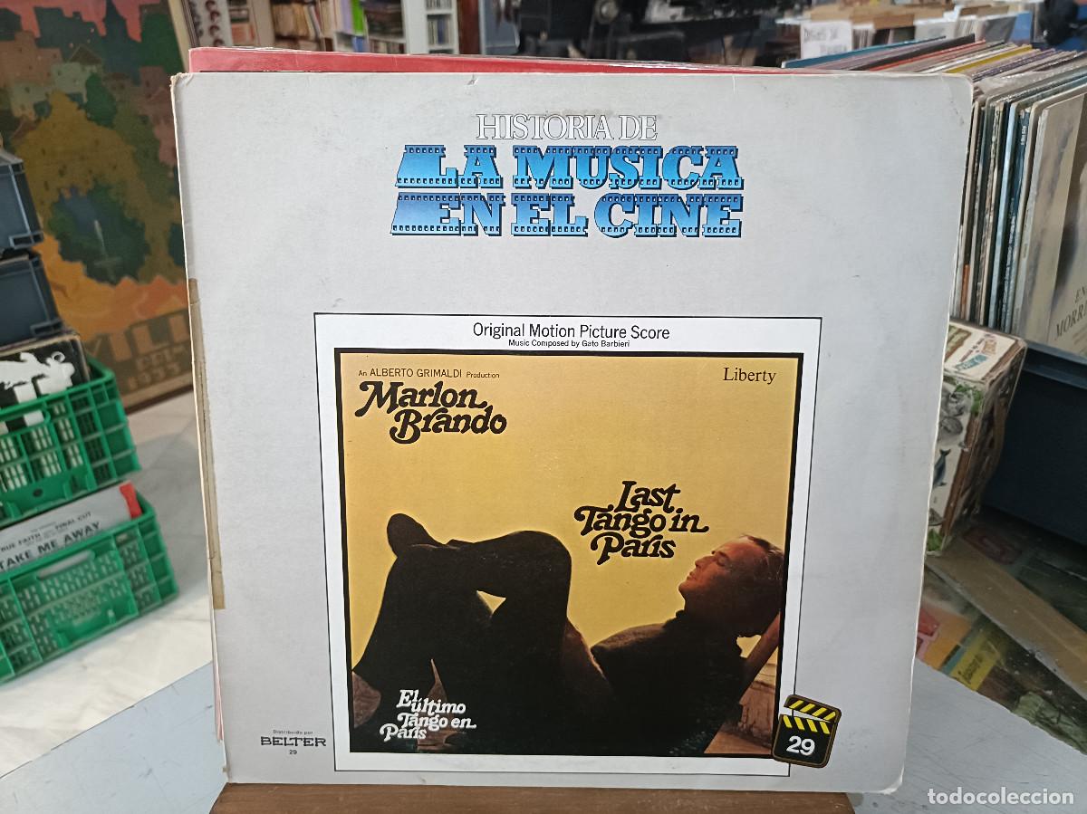 Discos de vinilo: Historia de La M&uacute;sica en el Cine, n&ordm; 29 - El &uacute;ltimo tango en Par&iacute;s - LP. EMI / Odeon 1973