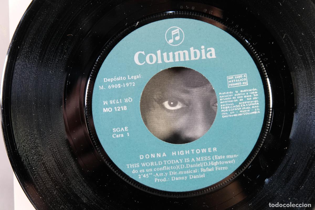 Discos de vinilo: DISCO VINILO SINGLE - DONNA HIGHTOWER &ndash; THIS WORLD TODAY IS A MESS - Foto 5